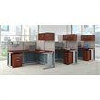 Scranton & Co Furniture 3 Person L Shaped Cubicle in Cherry