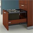 Scranton & Co Furniture 3 Person L Shaped Cubicle in Cherry