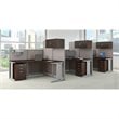 Scranton & Co Furniture 3 Person L Shaped Cubicle in Cherry