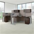 Scranton & Co Furniture 2 Person L Shaped Cubicle in Cherry