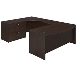 scranton & co furniture 72w bowfront u station desk with lateral file in cherry