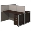 Scranton & Co Furniture 60W Two Person Straight Desk Office Suite in Cherry
