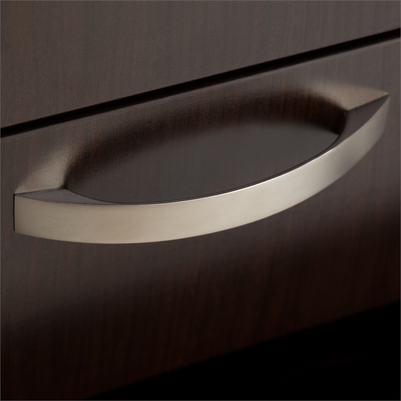 Scranton & Co Furniture 60W Two Person Straight Desk Office Suite in Cherry