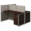 Scranton & Co Furniture 60W Two Person Straight Desk Office Suite in Cherry