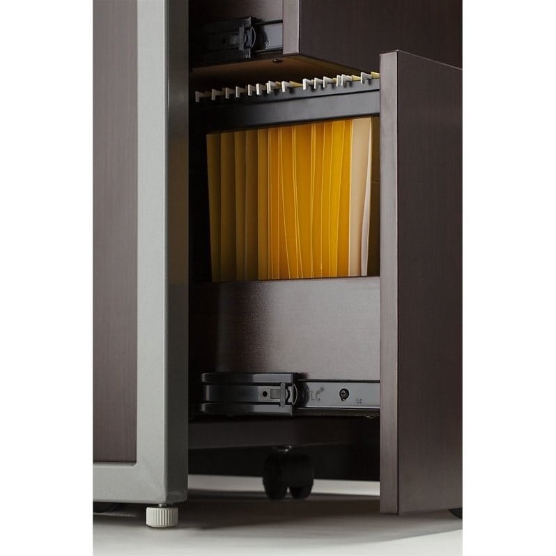 Scranton & Co Furniture 60W Two Person Straight Desk Office Suite in Cherry