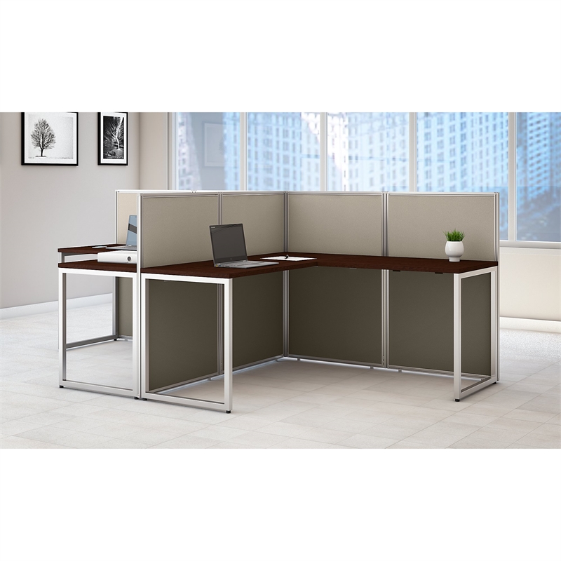 Scranton & Co Furniture L Shaped Desk for 2 in Cherry