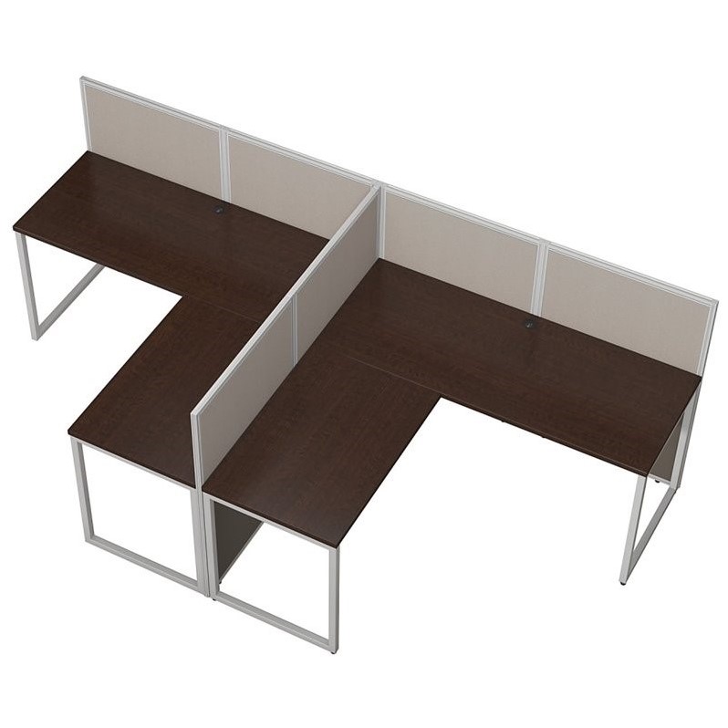 Scranton & Co Furniture L Shaped Desk for 2 in Cherry