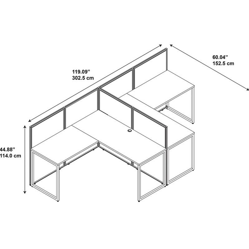 Scranton & Co Furniture L Shaped Desk for 2 in Cherry
