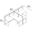 Scranton & Co Furniture L Shaped Computer Desk for 2 in Cherry
