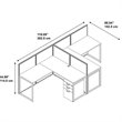 Scranton & Co Furniture L Shaped Computer Desk for 2 in Cherry