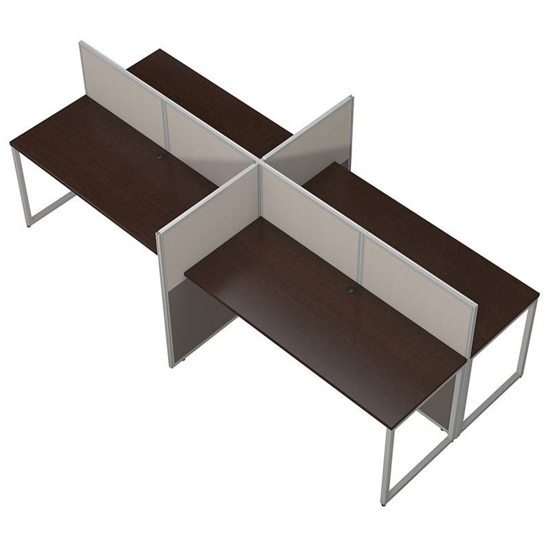 Scranton & Co Furniture Wood Computer Desk for Four in Cherry
