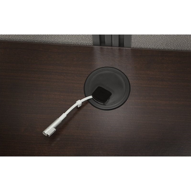 Scranton & Co Furniture Wood Computer Desk for Four in Cherry