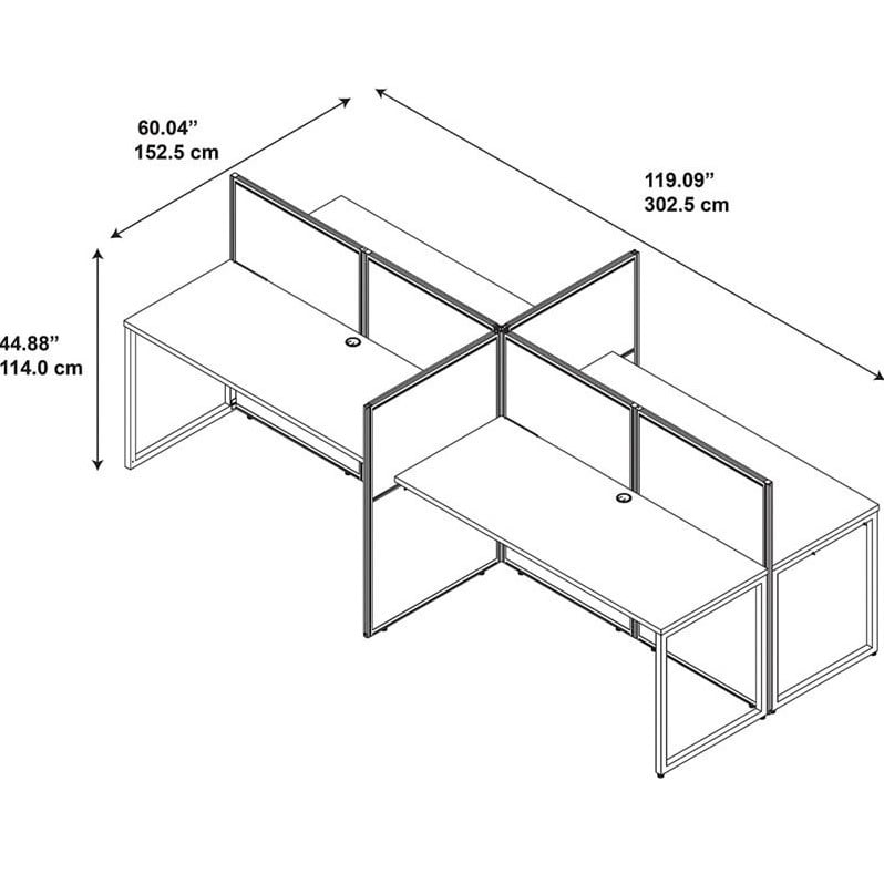 Scranton & Co Furniture Wood Computer Desk for Four in Cherry