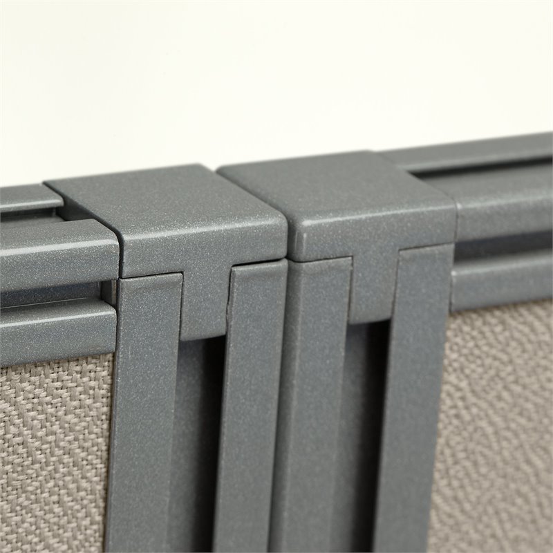 Scranton & Co Furniture 60W L Shaped Cubicle Desk with 66H Panels in Brown