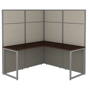 scranton & co furniture 60w l shaped cubicle desk with 66h panels in brown