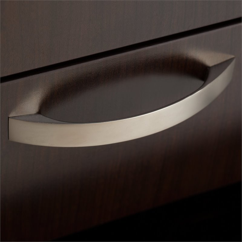 Scranton & Co Furniture 60W 2 Person L Shaped Cubicle with Storage in Brown