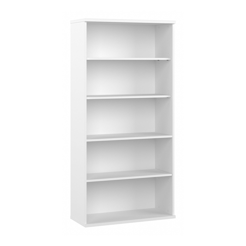 Scranton & Co Furniture 5 Shelf Bookcase in Pure White