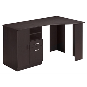 Scranton & Co Classic Engineered Wood Office Desk with Storage in Espresso