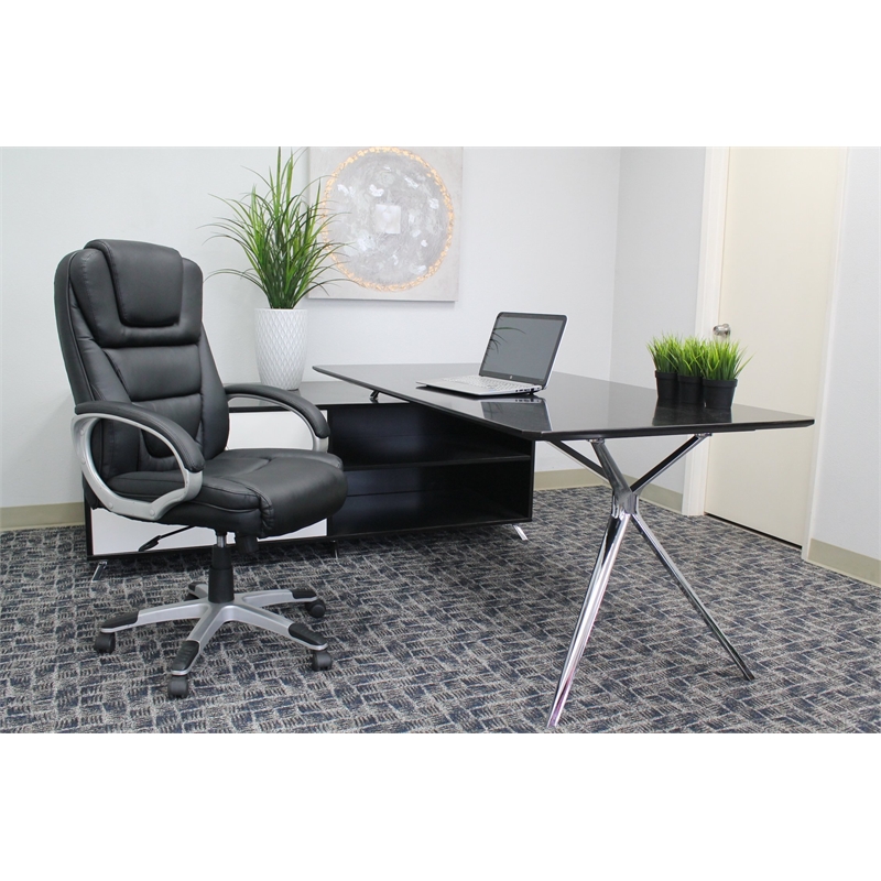 Scranton & Co Contemporary Executive Leather Arm Office Chair