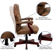 Scranton & Co Rustic Suede Classic Executive Office Chair in Bomber Brown