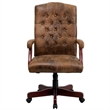 Scranton & Co Rustic Suede Classic Executive Office Chair in Bomber Brown