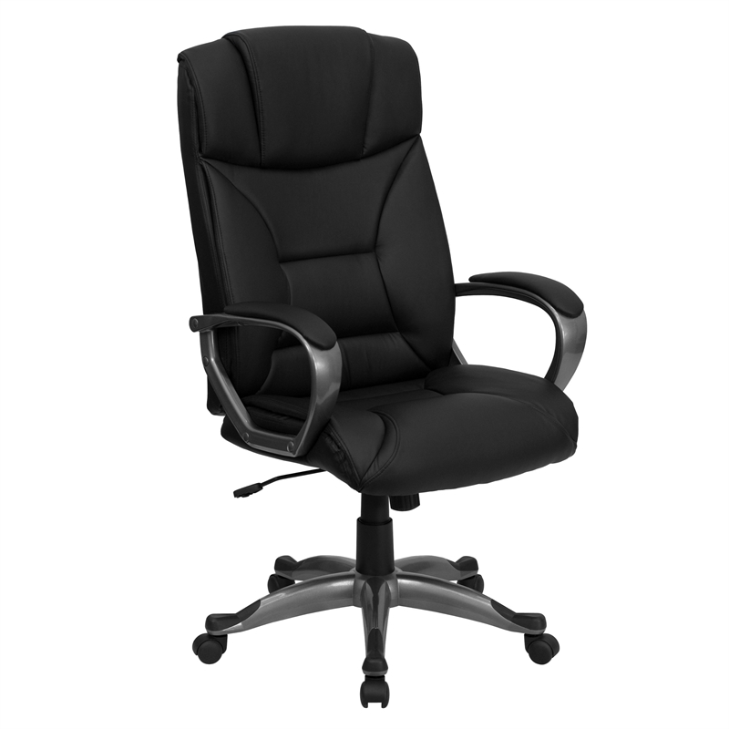 Scranton & Co Modern Comfortable Office Chair in Black with Arms