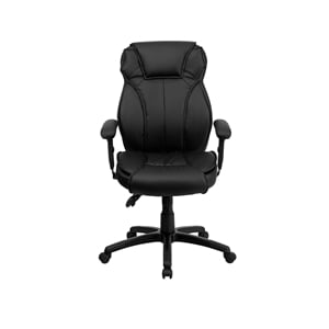 Scranton & Co Faux Leather/Nylon High Back Executive Office Chair in Black
