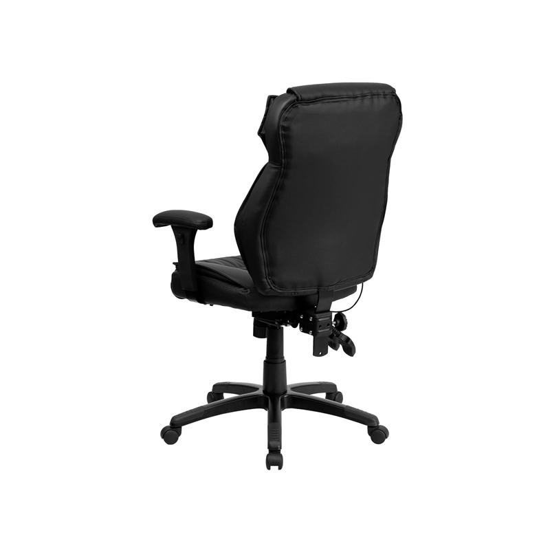 Scranton & Co Faux Leather/Nylon High Back Executive Office Chair in Black