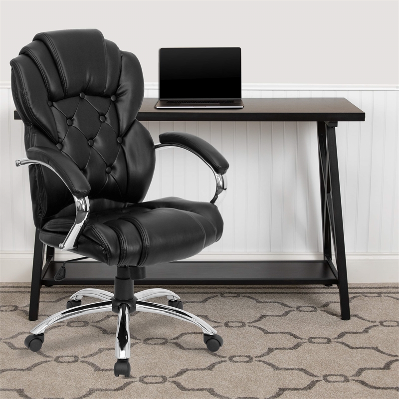 Scranton & Co High Back Transitional Style Office Chair in Black