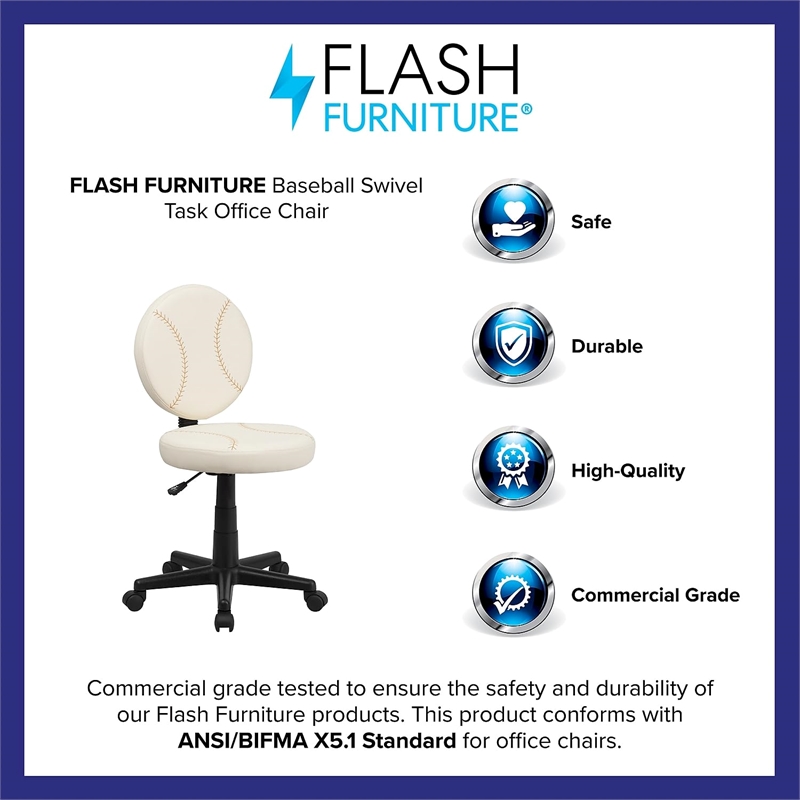 Scranton & Co Contemporary Office Swivel Chair in Cream