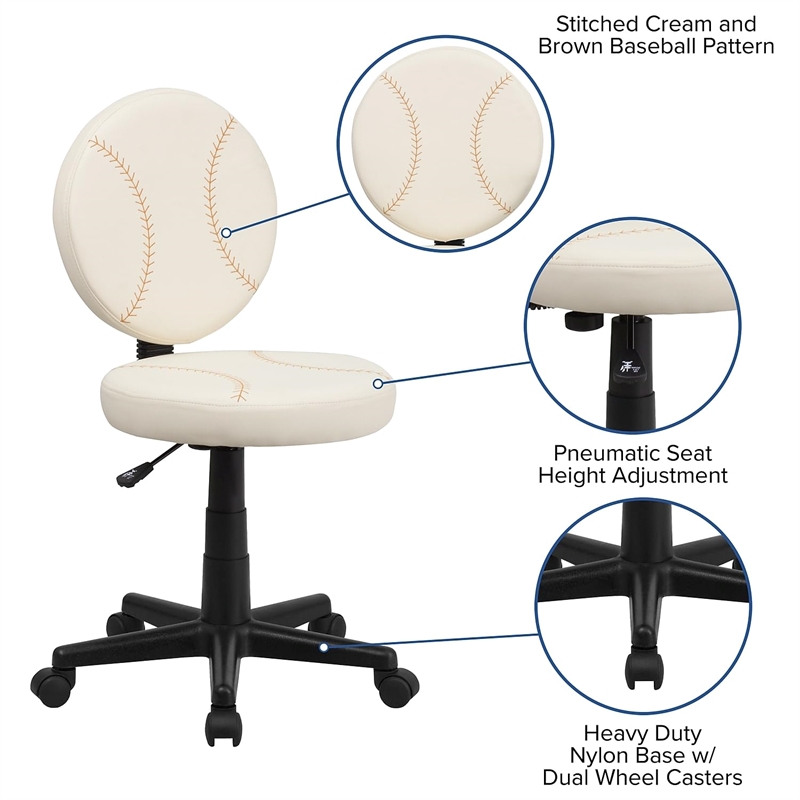 Scranton & Co Contemporary Office Swivel Chair in Cream