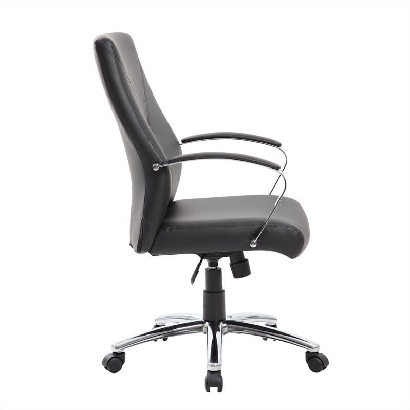 Scranton & Co Modern LeatherPlus Executive Office Chair in Black