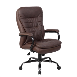 Scranton & Co Modern Heavy Duty Office Chair in Bomber Brown