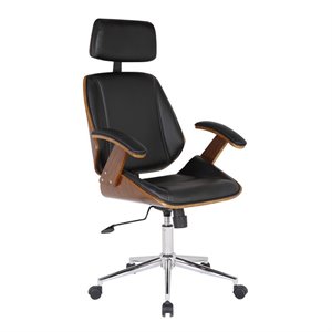 Scranton & Co Modern Century Faux Leather Office Chair in Black