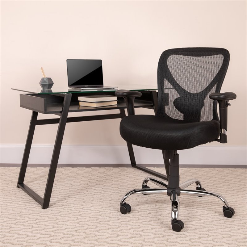 Scranton & Co High Mesh Back Office Office Swivel Chair in Black