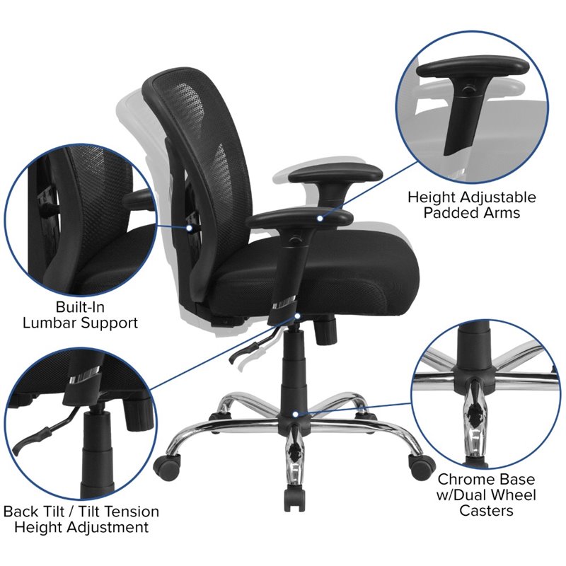 Scranton & Co High Mesh Back Office Office Swivel Chair in Black