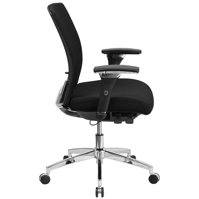 Scranton & Co Contemporary Fabric Swivel Office Chair in Black
