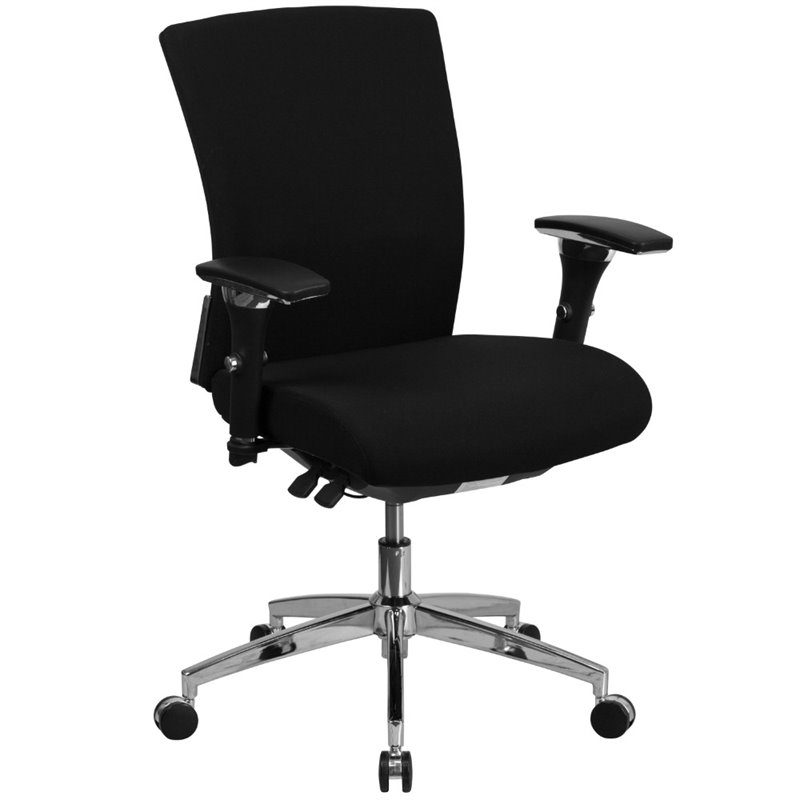 Scranton & Co Contemporary Fabric Swivel Office Chair in Black