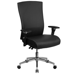 Scranton & Co High Back Leather Swivel Office Chair in Black