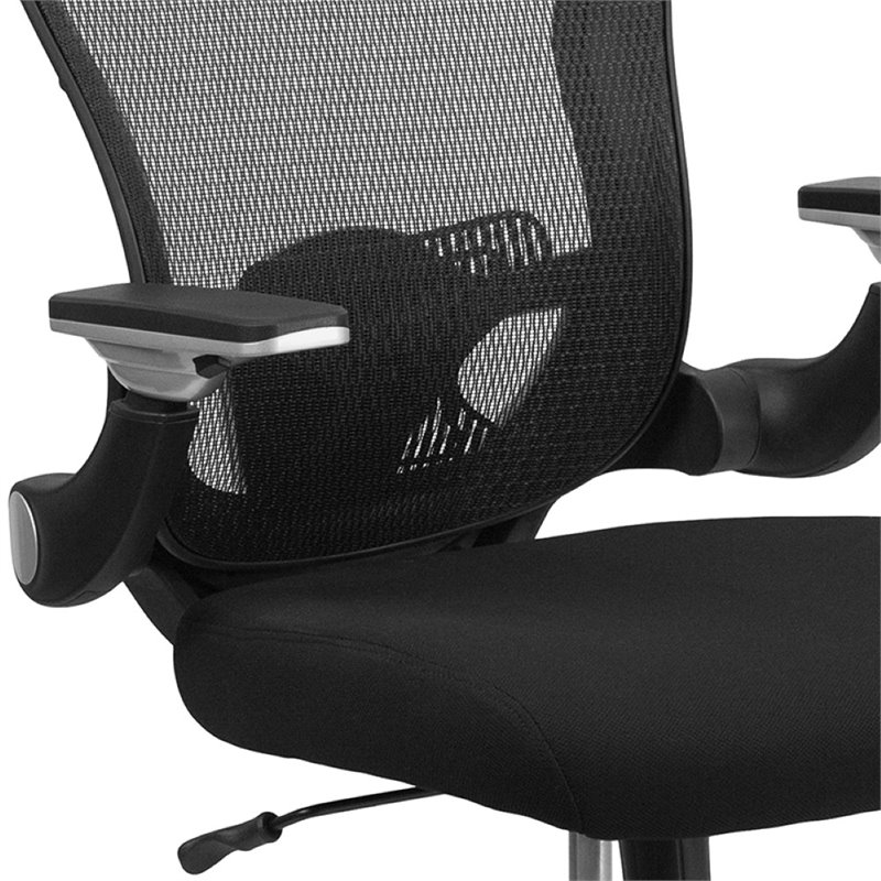 Scranton & Co Contemporary Mid Back Swivel Office Chair in Black