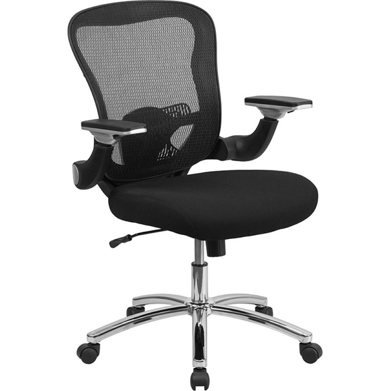 Scranton & Co Contemporary Mid Back Swivel Office Chair in Black