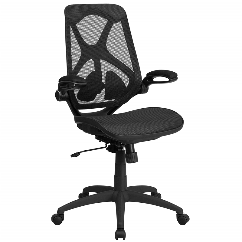 Scranton & Co Modern High Back Mesh Swivel Office Chair in Black