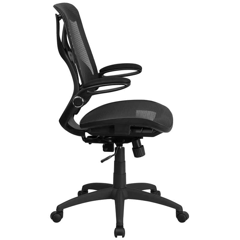 Scranton & Co Modern High Back Mesh Swivel Office Chair in Black