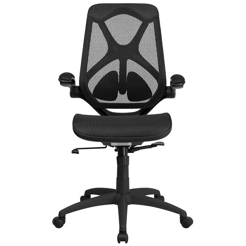 Scranton & Co Modern High Back Mesh Swivel Office Chair in Black