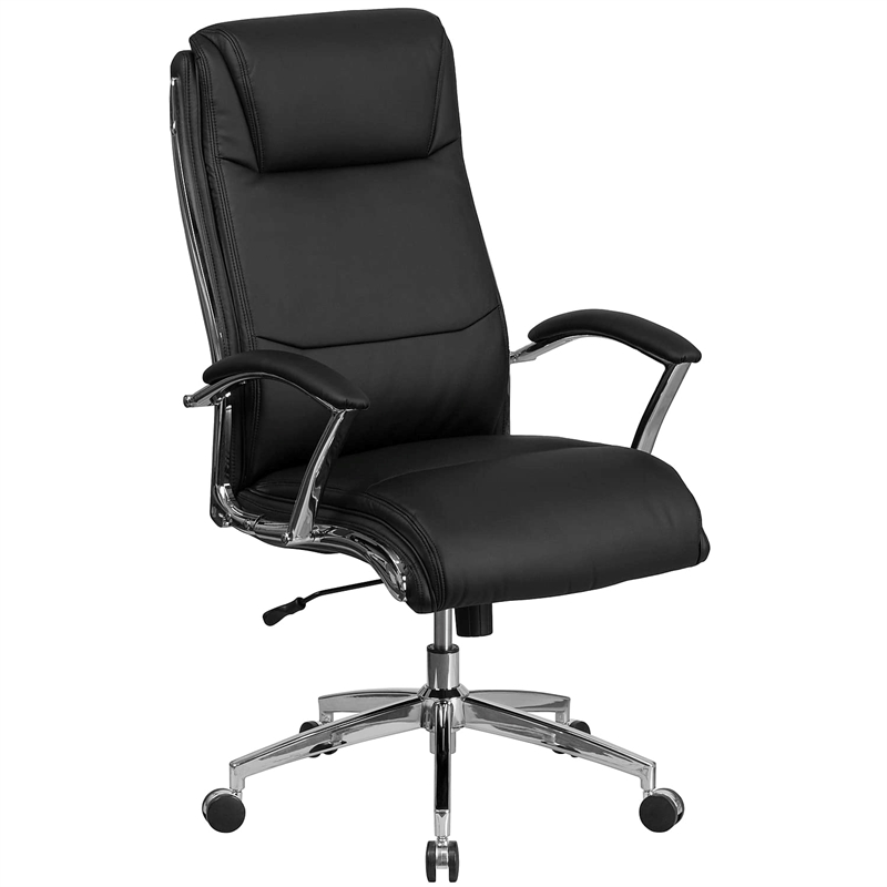 Scranton & Co Contemporary Leather Office Chair in Black
