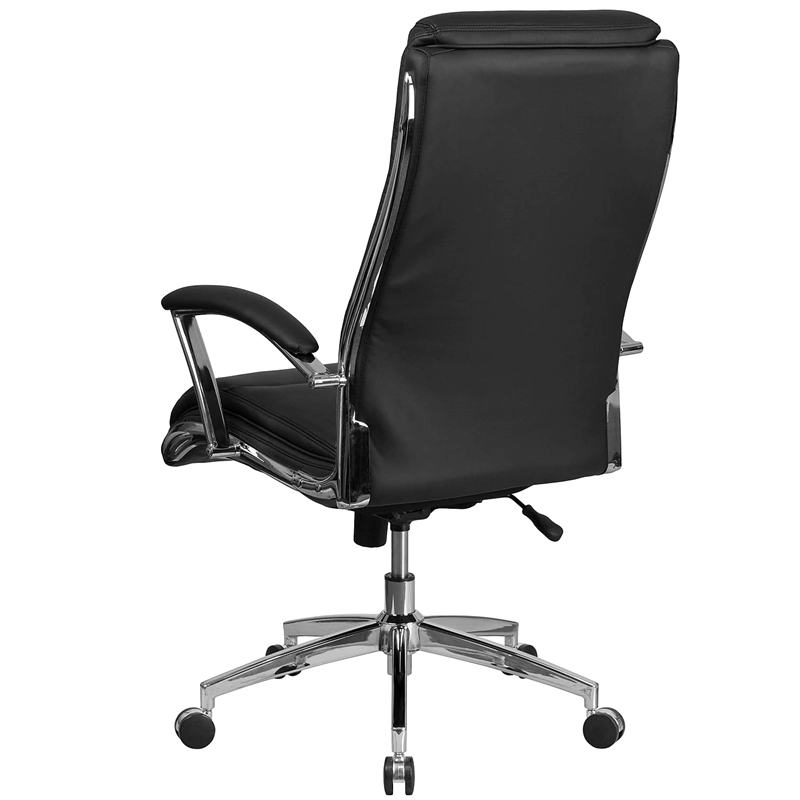 Scranton & Co Contemporary Leather Office Chair in Black
