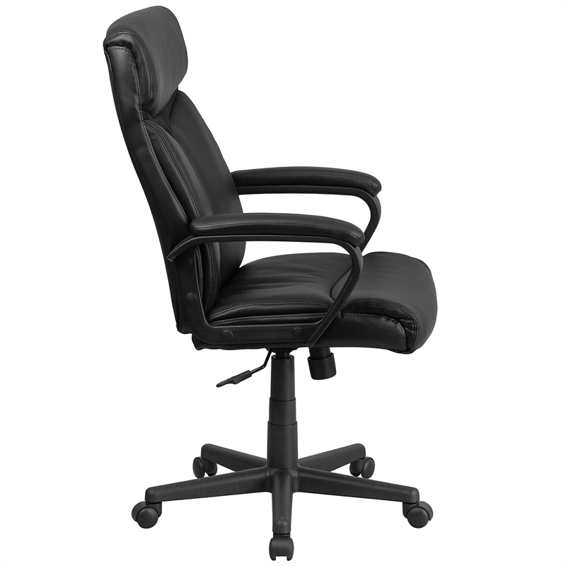 Scranton & Co Modern High Back Leather Office Chair in Black
