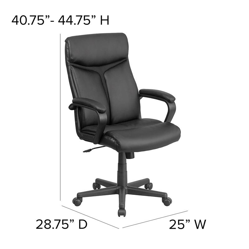 Scranton & Co Modern High Back Leather Office Chair in Black