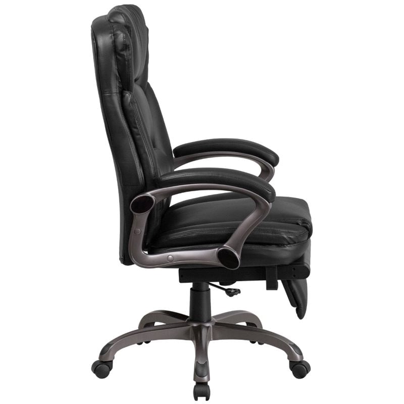 Scranton & Co Contemporary Faux Leather Reclining Office Chair in Black