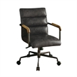 Scranton & Co Modern Leather Swivel Office Chair in Antique Ebony